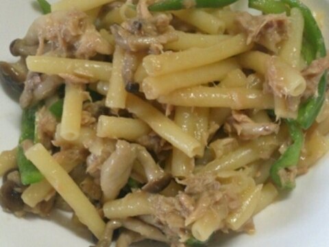 マカロニとツナの和風炒め